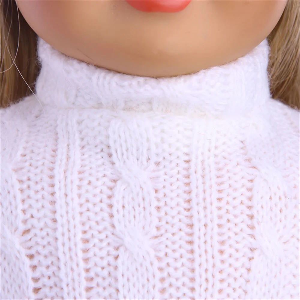 Легкий комплект одежды для больших девочек, зимний свитер+ юбка+ шапка для 18-дюймовая кукла, костюм, подходит для маленьких кукол 43 см, NR0020