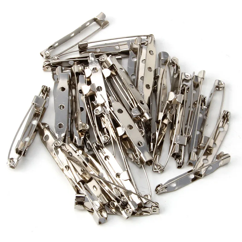 

50PCS Brooch Clip Base Pins Accessories Jewelry Decorative Ally 15 To 40mm B36D