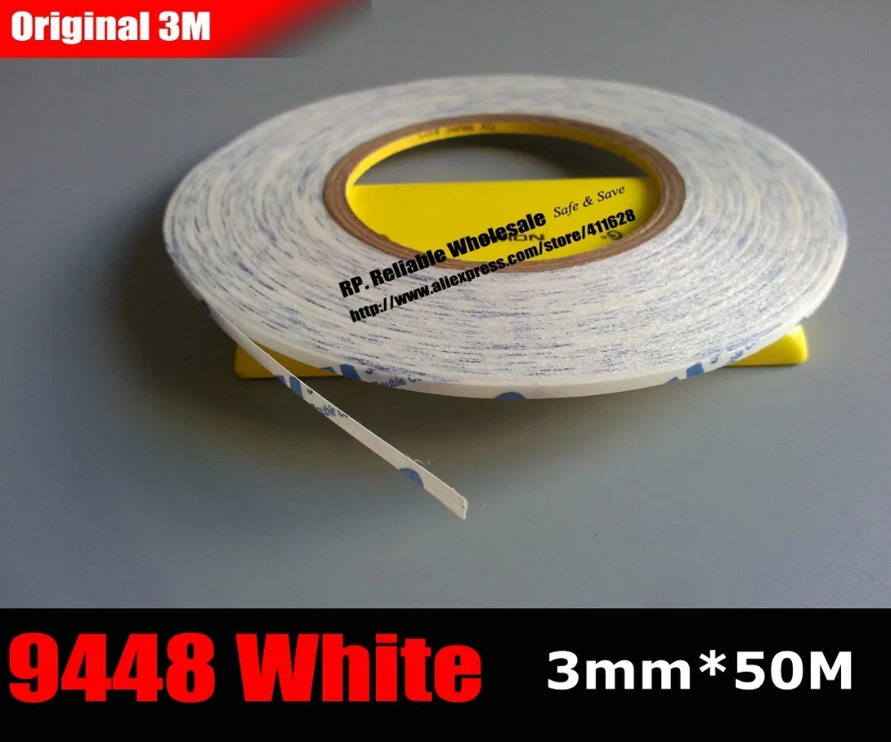 (3mm * 50M) White Double Sided Adhesive Tape for Mobilephone Tablet LCD /Touch Pannel /Dispaly /Screen Cable /Case Repair | Канцтовары