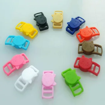 

20pcs color Buckles Cat-Head Plastic Safty Breakaway for Cat Collar Apparel Pets Strap 10mm Webbing Outdoor Bag Parts