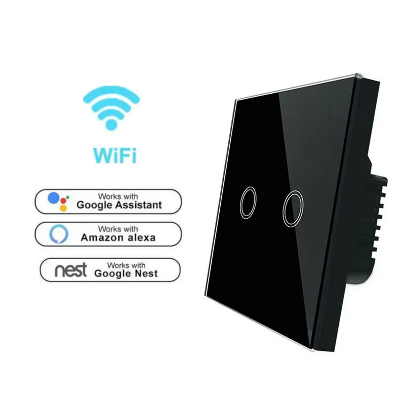 

EU Standard Wifi Light Switch Wall Switch Wireless Smart Switch 220v APP Control with Alexa/google home 1/2/3 Gang