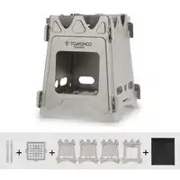 TOMSHOO Outdoor Camping Stove Portable Folding Lightweight Titanium Wood Burning Stove kamp malzemeleri Camping Cookware