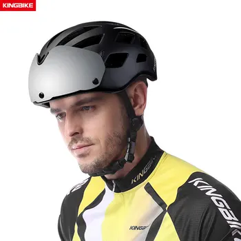

KINGBIKE Bicycle Helmets Insect Net Road MTB Bike Windproof Magnet Lens Safety Taillight Helmet Cycling In-mold Casco Ciclismo