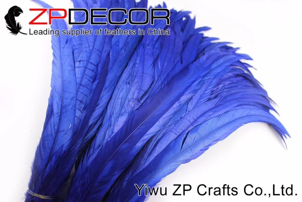35-40cm fully dye rooster tail feathers royal blue (5)