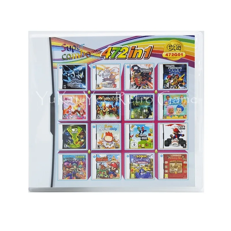 

472 in 1 Video Game Accessories Parts Compilation Cartridge Card for DS/3DS/2DS Console Super Combo Multi Cart
