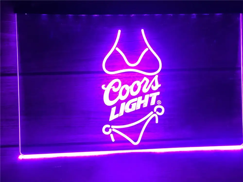 A119 светлое пиво Coors Бикини Бар Паб светодиодный ные неоновые световые