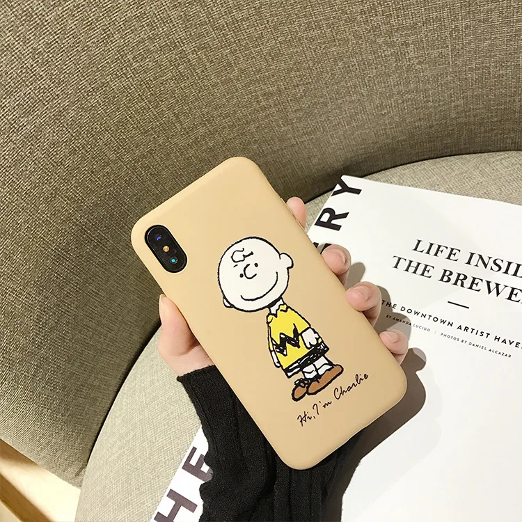 Милый мультяшный чехол для мальчиков и девочек iPhone 6 S 7 8 plus xs max полуобернутый
