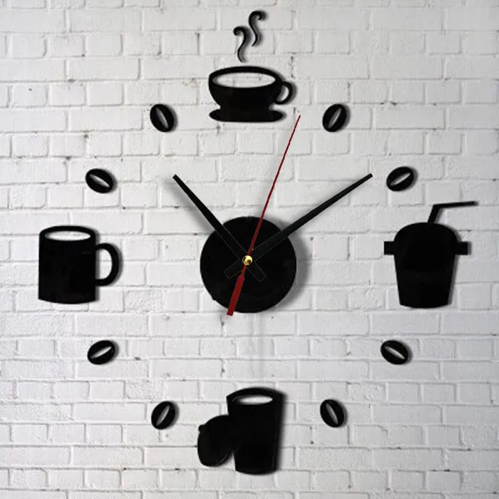 

Fashion Acrylic DIY Self Adhesive Interior Watch Wall Clocks Horloge Creative Quartz Decoration Clock Diy Living Room Home Decor