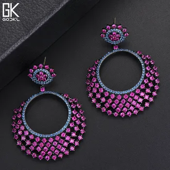 

GODKI Luxury Gypsophila Long Dangle Earrings For Women Wedding Cubic Zircon Crystal CZ Dubai Bridal Earrings Fashion Jewelry