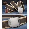 MEDYLA Canvas Belts Striped Adult Fashion Men Belt Ultra Long 140cm Canvas Belt Man Automatic Buckle  Knitted Belts ► Photo 3/6