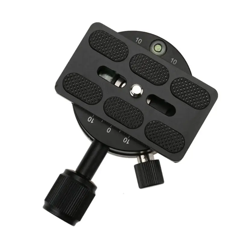

Black Metal 360 Degree Panoramic Panning Head Clamp Standard 3/8" Threads Metal With Quick Release Plate For DSLR Camera