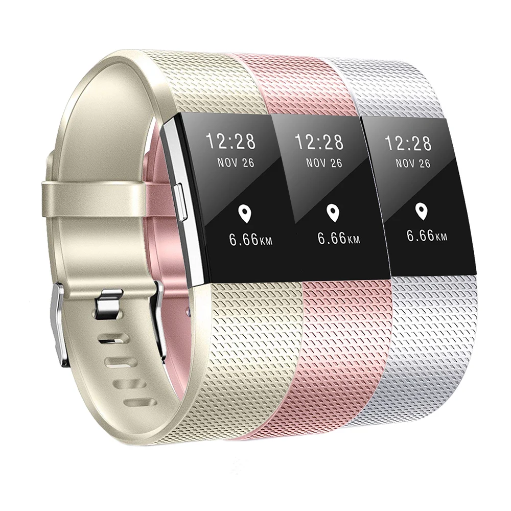 Baaletc Смарт часы ремешок для Fitbit Charge 2 Rose Rold/серебряный Charge2 Smartwatch Браслет