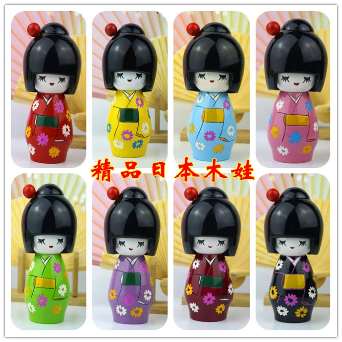 1 Pcs Home Decor Wooden Kokeshi Geisha Anese Gift Wood 1 Pcs Home Decor Wooden Kokeshi