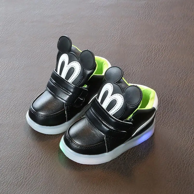 

HaoChengJiaDe Cute Lovely Princess Boys Girls Boots Cartoon Children Shoes Casual Fashion LED Light Baby Kids Shoes Led Sneakers