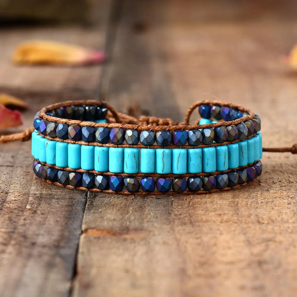 

Punk Bangles Bracelets Bohemia Couples Bracelets Natural Stones Beads Bracelets Hiphop Steampunk Lover Bracelet