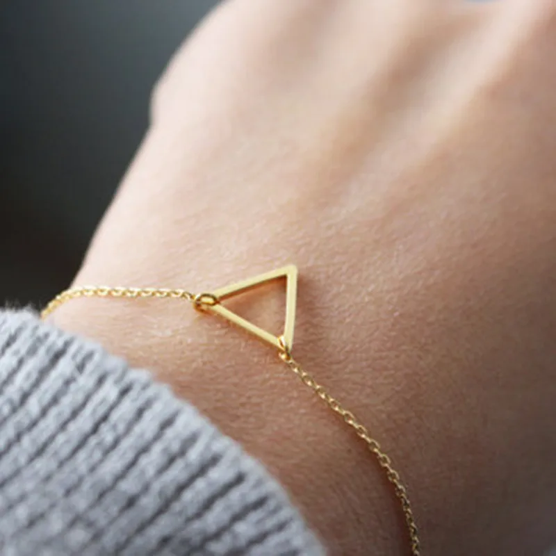 Buy Trendy Handmade triangle Bracelet, minimalist gold