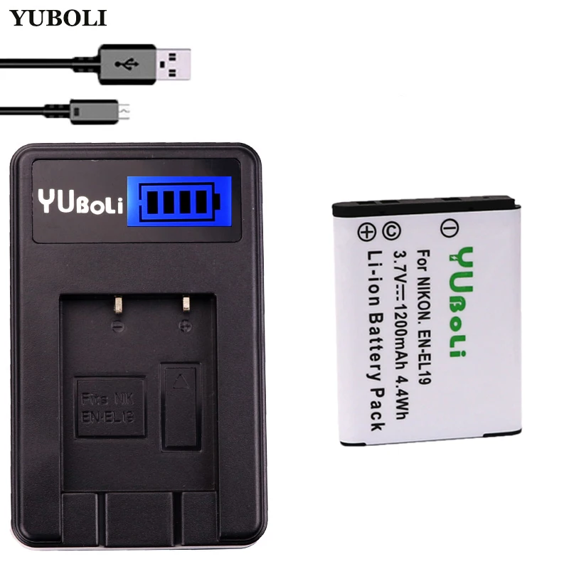 

1PCS EN EL19 ENEL19 EN-EL19 Battery + LCD Charger for Nikon Coolpix S32 S33 S100 S2500 S2750 S3100 S3200 S3300 S3400 S3500 S4100
