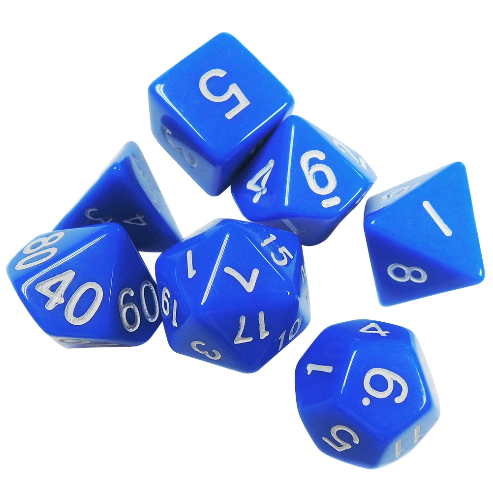 Многогранные кости набор 4 сторонняя 20 Двусторонняя многосторонний акрил игры в кости благосклонности для игр - Цвет: Синий