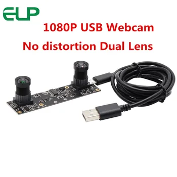 

MJPEG 30fps 1920*1080 USB Webcam AR0330 No Distortion Dual lens OTG UVC Plug Play Stereo USB Camera for Computer PC Laptops