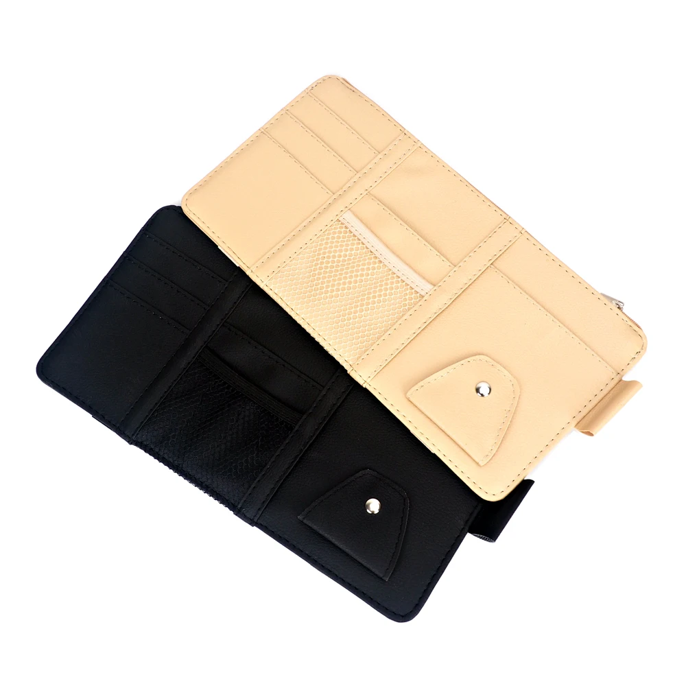 Universal Car Auto Visor Organizer Holder PU Leather Case for Card