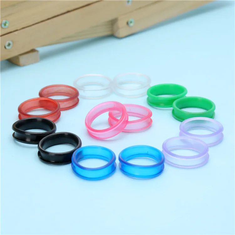 100pcs /bag Hair Scissor Pet scissors hairdressing Scissors Color Rubber Finger Ring