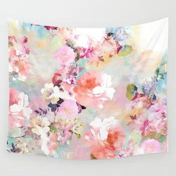 

Watercolor Flower Print Wall Hanging Tapestry Dorm Decor