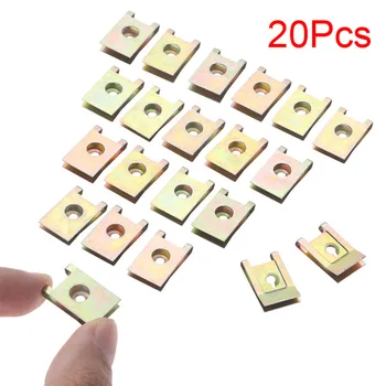 

20 Pcs Car Clasp Clip Screw Base 3MM U Type Metal Nut Assembly Bumper Guard Clamp 100% Brand New