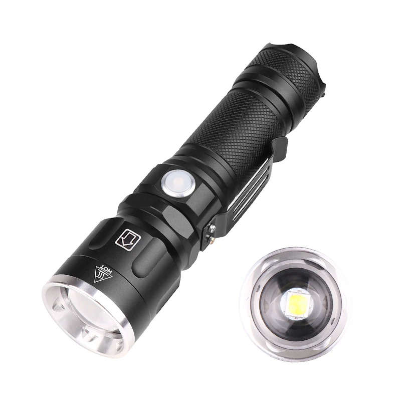 XANES 09-P50 XHP 50 5Mode Portable Telescopic Zoomable USB Rechargeable LED Flashlight 18650/26650 LED Torch for Bicycle Camping