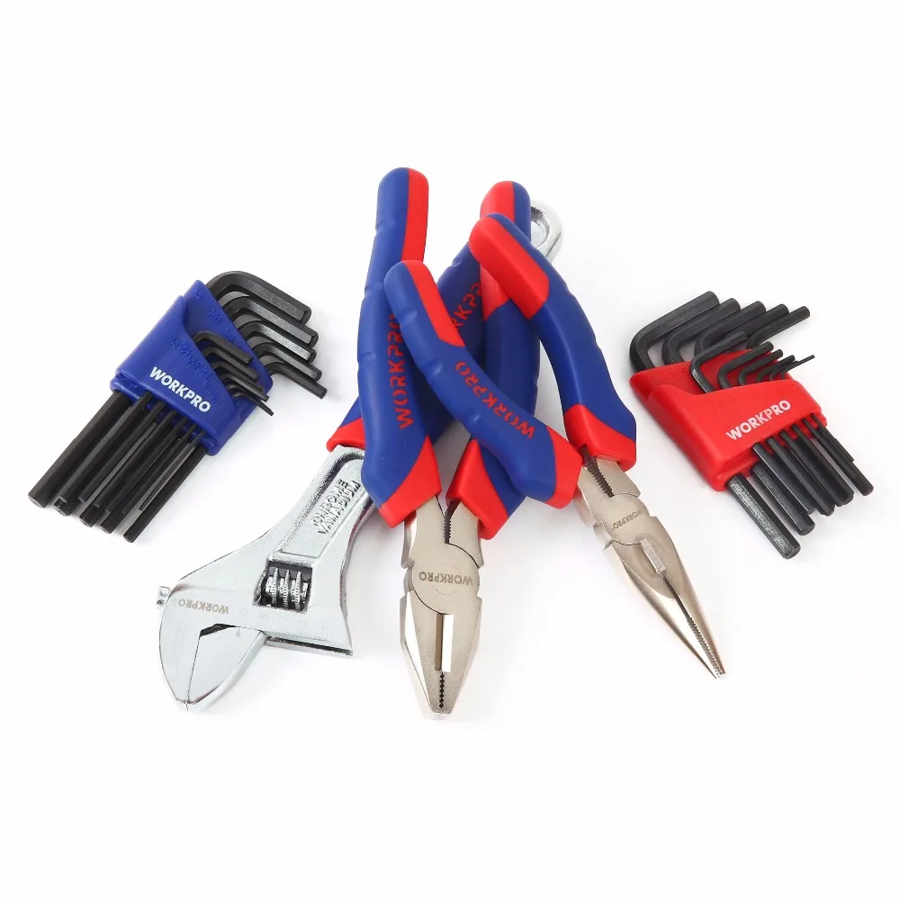 WORKPRO 183PC Metal Box Tool Set Home Hand Tools Screwdriver Set Sockets Pliers Wrenches