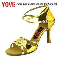 YOVE стиль w1611-1 обувь для танцев Bachata/Salsa крытый и открытый Женская танцевальная обувь