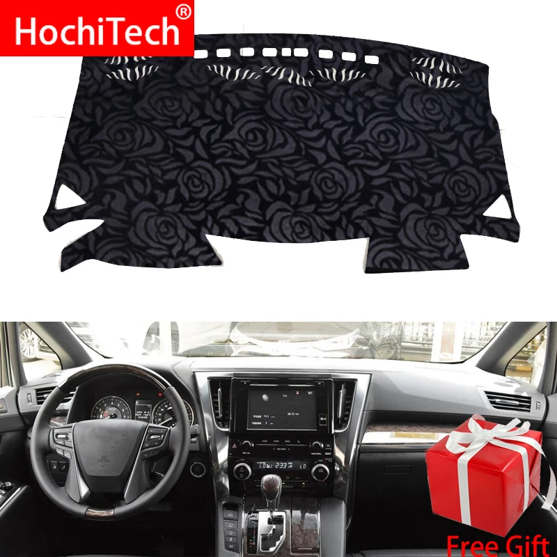 

Rose Pattern Non-slip Dashmat Dash Mat Dashboard Cover Pad Cover Carpet Car Sticker for Toyota ALPHARD 2015 2018 Car Styling