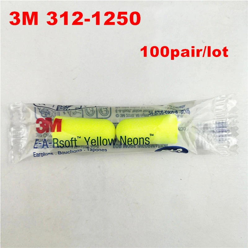

100pair/box 3M 312-1250 Advanced reduced noise bullet type earplugs