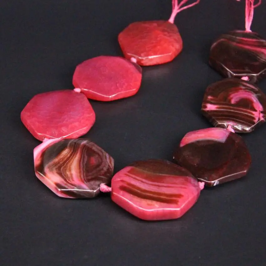 

Large Size Approx8PCS/strand Red Brown Agates Drusy Faceted Slab Cut Nugget Beads,Natural Stone Slice Pendants Jewelry Making