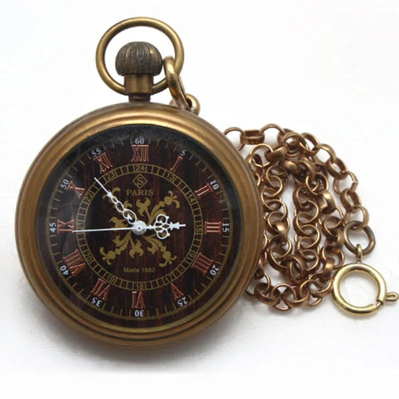 Оптовая продажа 1882 г. латунный корпус античные Механические карманные часы