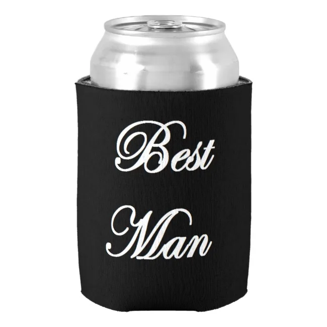 Best Man Wedding Can Cooler Black Neoprene Can Cooler Holder Beer Can Cooler Holder Beer