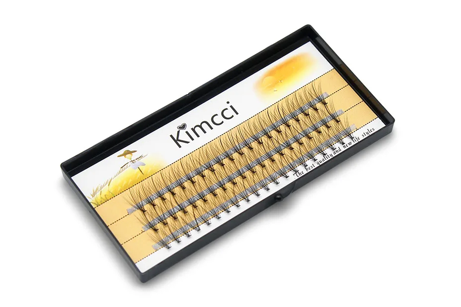 Kimcci 60knots/Case Natural False Eyelash Extension Makeup 10D Mink Individual Faux Eye Lashes Professional Fake Grafting Cilias