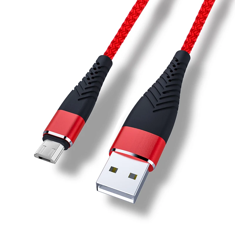 Micro USB кабель для передачи данных, зарядное устройство для быстрой зарядки samsung, huawei, Xiaomi, LG, Andriod, Microusb, кабели для мобильных телефонов 20 см, 1 м, 2 м, 3 м - Цвет: Красный