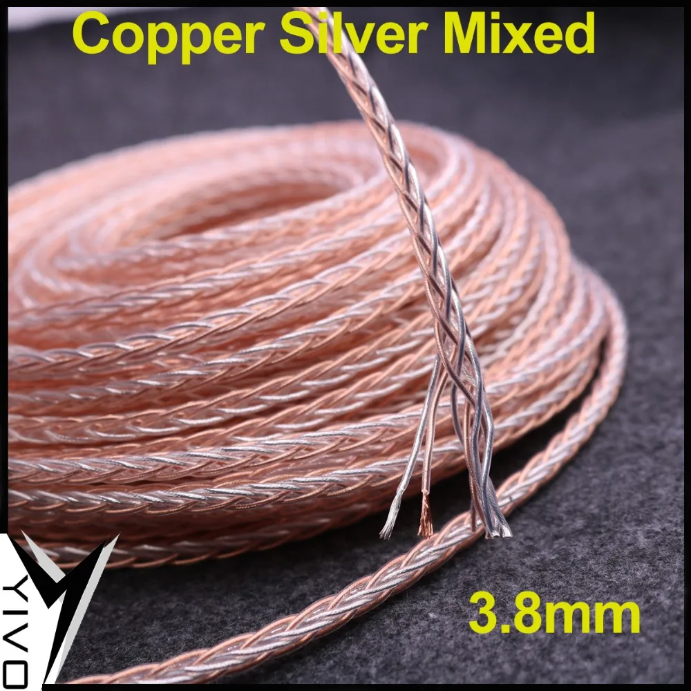 XSSH Audio YIVO DIY OCC 7n Copper Silver OFC copper Silver plated conductor headphone Earphone 3 8mm 4 5mm Bulk Audio cable Cord
