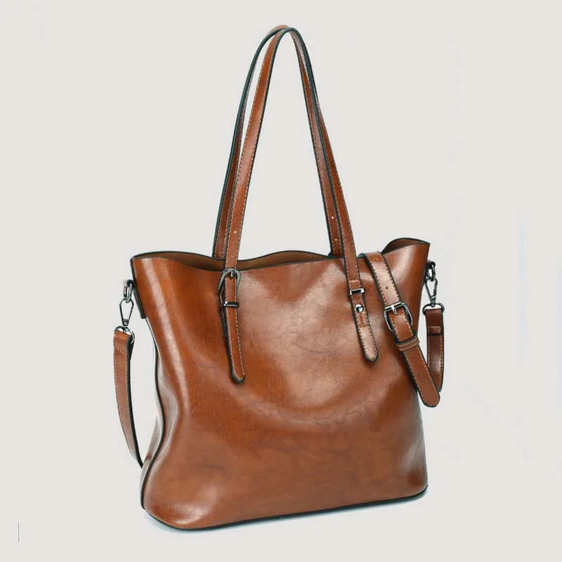 

Female Leather Vintage Shoulder Tote Luxury Designer Handbags Large Brown Red Black Top-Handle bag PU Crossbody Purse for Women