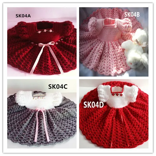 vestido de croche para bebe vermelho