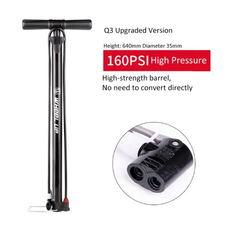 Bicycle Pump Portable Cycling Air Pump Inflator High Pressure MTB Mountain Bike Multi-functional Pumps With Gauge 170PSI