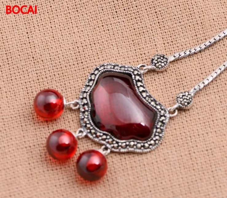 Buy 925 Sterling Silver Garnet Longevity Lock Female Models Sets Of Chain