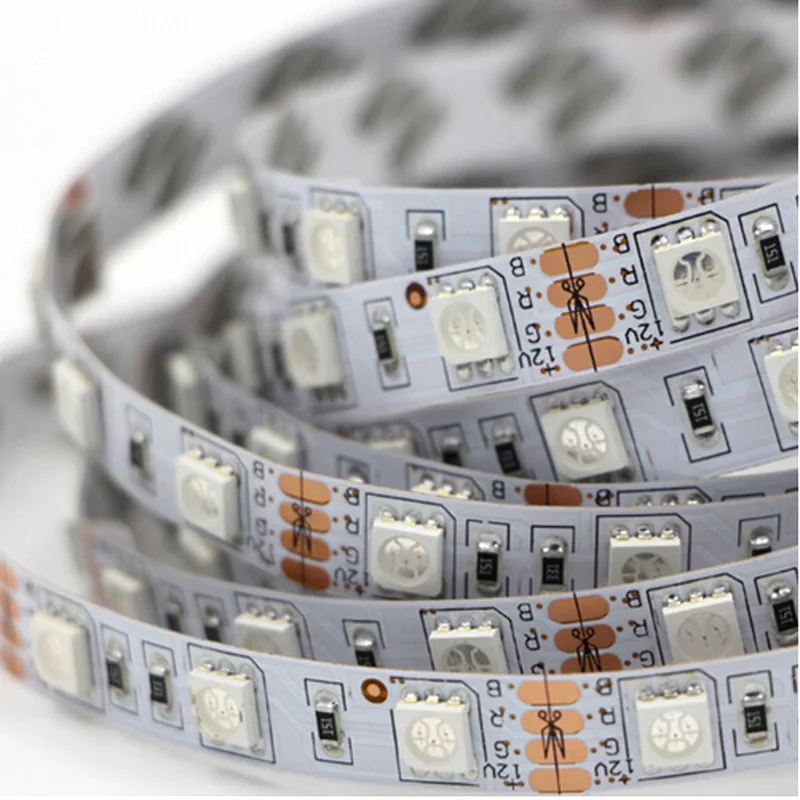Светодиодная лента 12 В SMD 5050 60 светодиодов/м светильник RGB гибкий диодный не