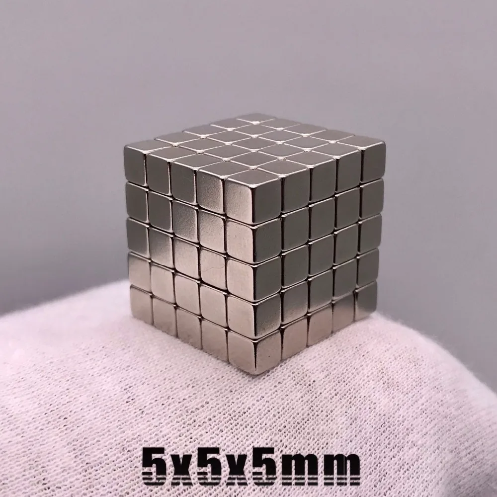 125 шт. 5x5x5 Сильные редкоземельные блоки квадратные неодимовые магниты 5x5x5 мм перманентные 5*5*5