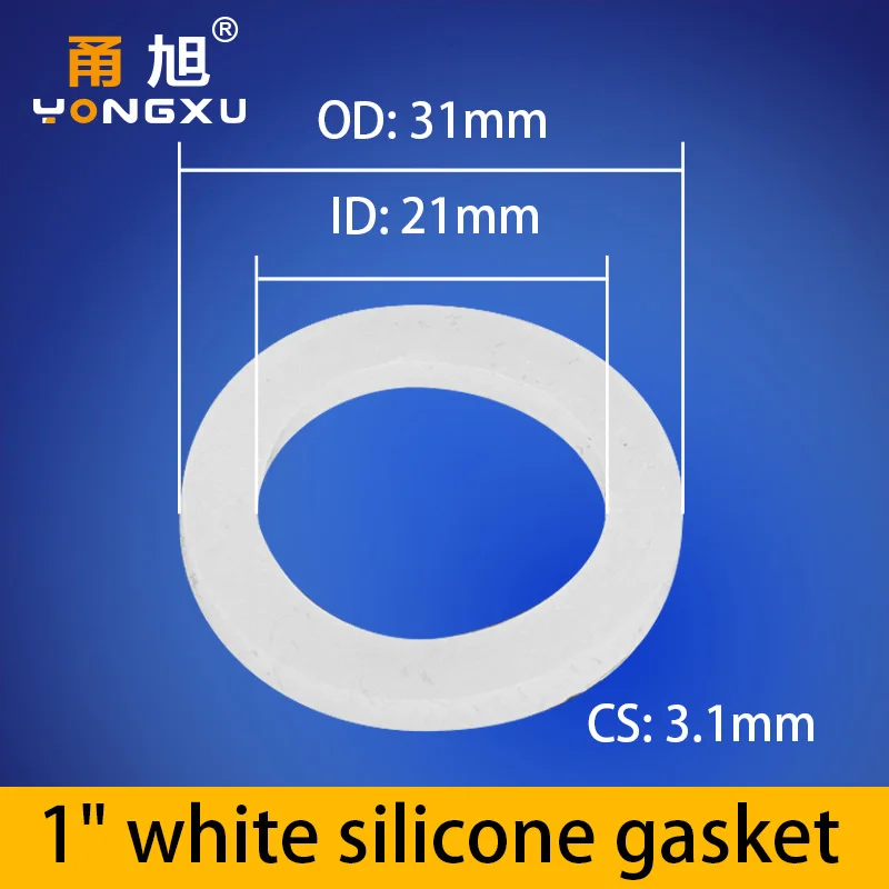 Белый черный 1/" 3/4" " резиновое кольцо кремния PTFE плоская прокладка уплотнительное кольцо для душевой форсунки шланг Труба сильфонная трубчатая шайба кольцо - Цвет: WSilicon (21X31X3.1)