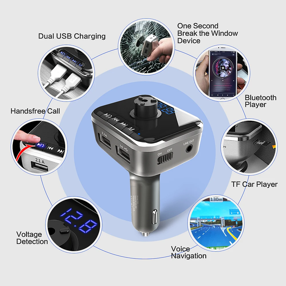 Автомобильный музыкальный плеер MP3 Bluetooth динамик телефон мобильное зарядное