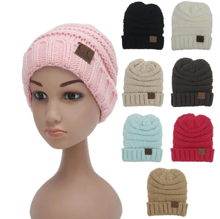 

New baby Rushed Special Solid kids Gorro Chucky Stretch Cable Knit Slouch children cc Beanie Skully Ski Hat 8 colors