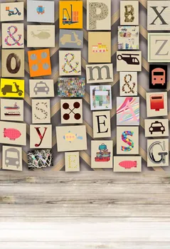 

HUAYI Letter blocks wall Newborn Photography Backdrop for picture Photo Studio backgrounds baby shower photo booth props Xt-6847