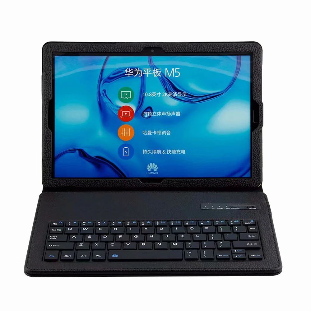 

Luxury Detachable Bluetooth 3.0 Keyboard Folio Stand Leather Case Cover For Huawei MediaPad M5 10.8 CMR-AL09 CMR-W09 10.8