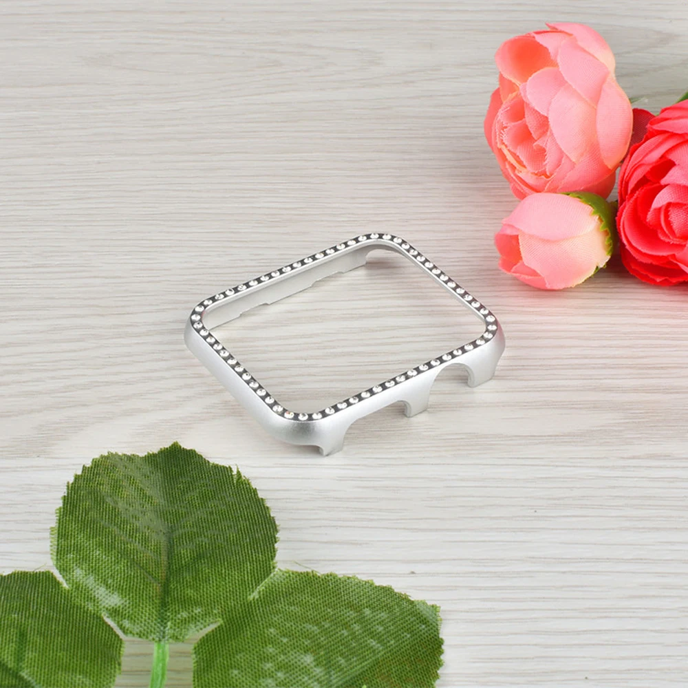 Алмазная крышка для Apple watch case 44 мм/40 мм Iwatch band 42 38 металлический каркас защитный